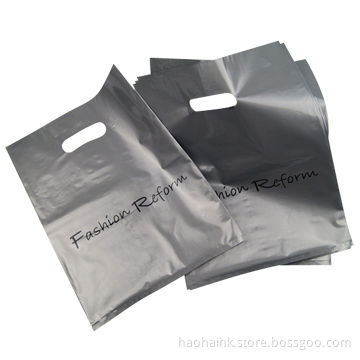 Promotion die out plastic bag, silver gray and printed
